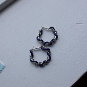 Moto Girl Chain Wrap Hoop Earrings